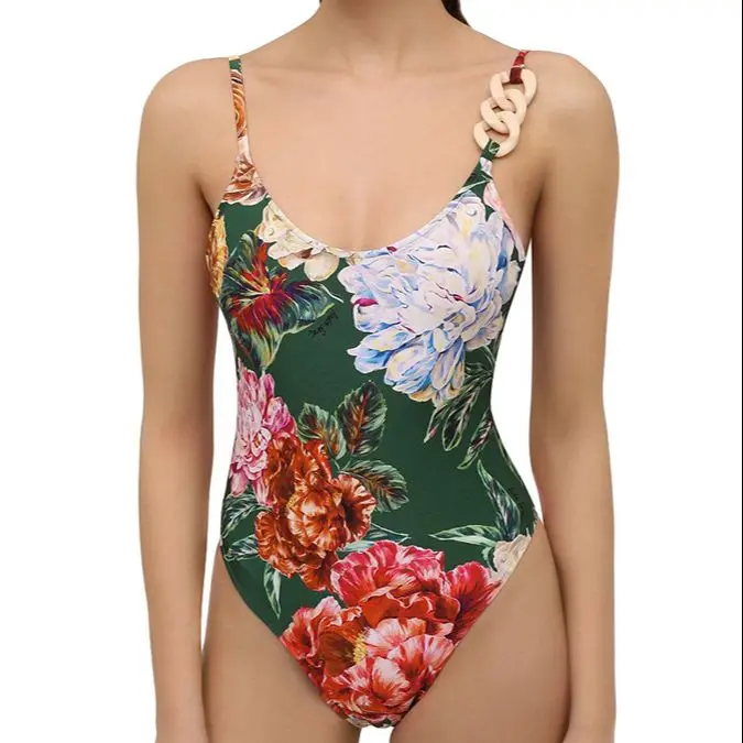

Sexy Backless Bikini Set Printed Fashion One Piece Swimsuits and Cover-ups Women Push Up Bathing Suit Summer Beachwear Swimming