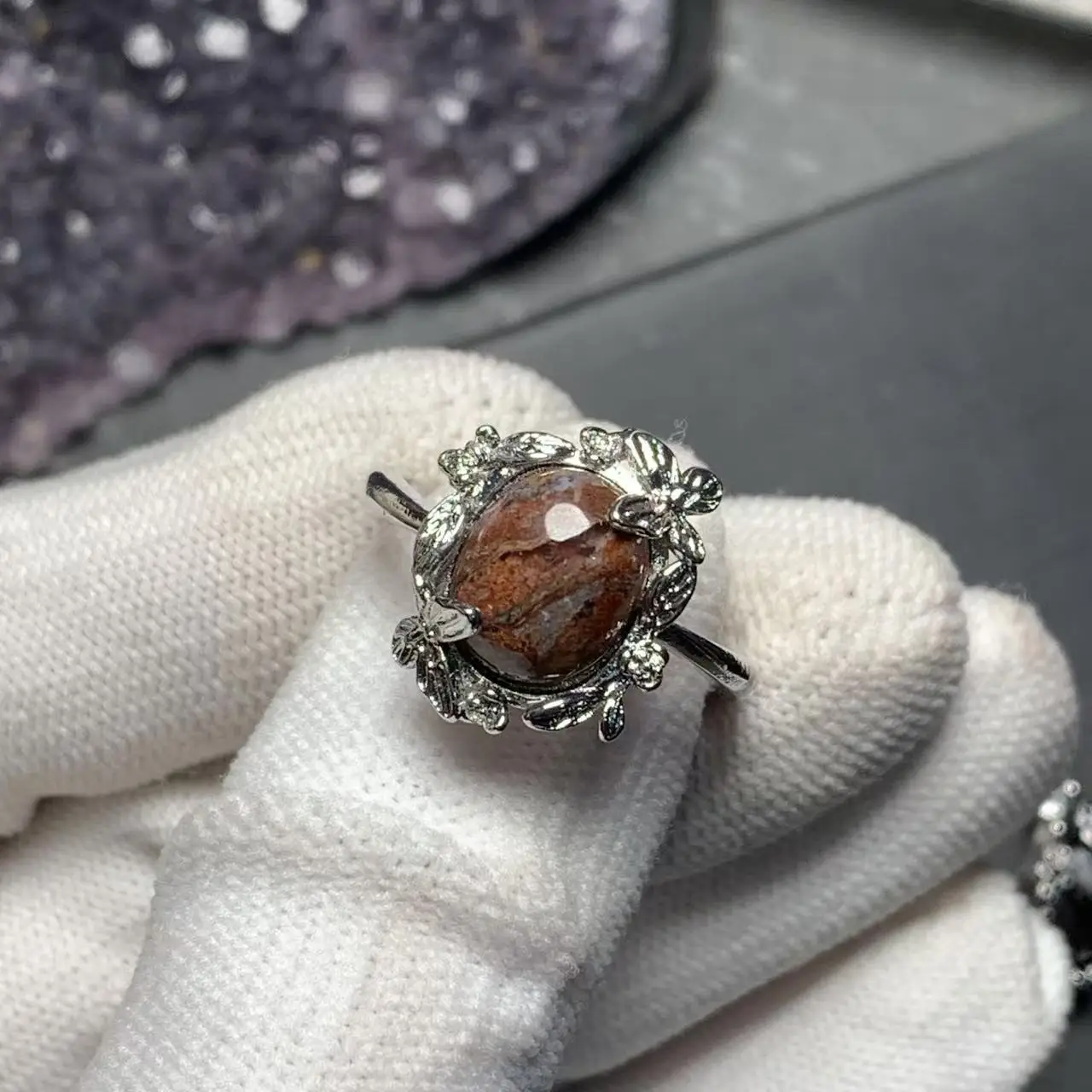 MM Natural Pietersite Ring Adjustable Female Jewelry for Women Gift Wholesale High Quality Vintage Fine