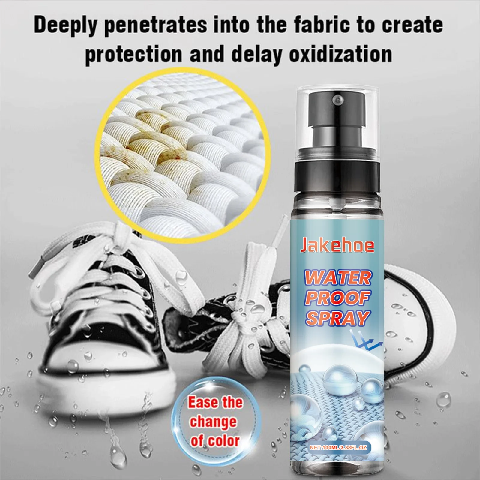 Jakehoe 100ml Waterproof Decontamination Spray Clothes Shoes Bag Stain Repellent Protection Snowproof Clothing Dust Remove Spray