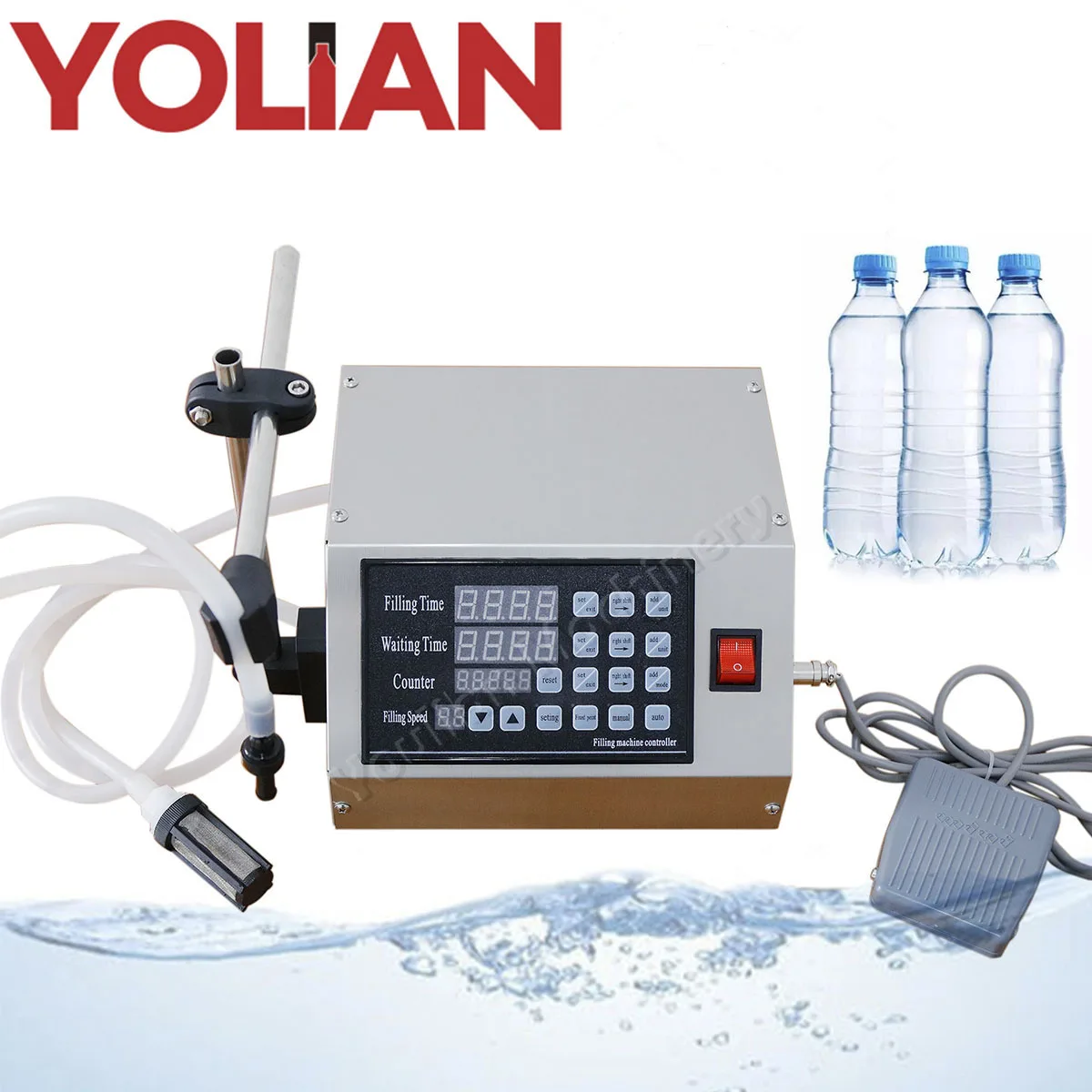 Gfk160 Small Liquid Filling Machine Pump Numerical Filler Digital Control 2ml To 3500ml Drink