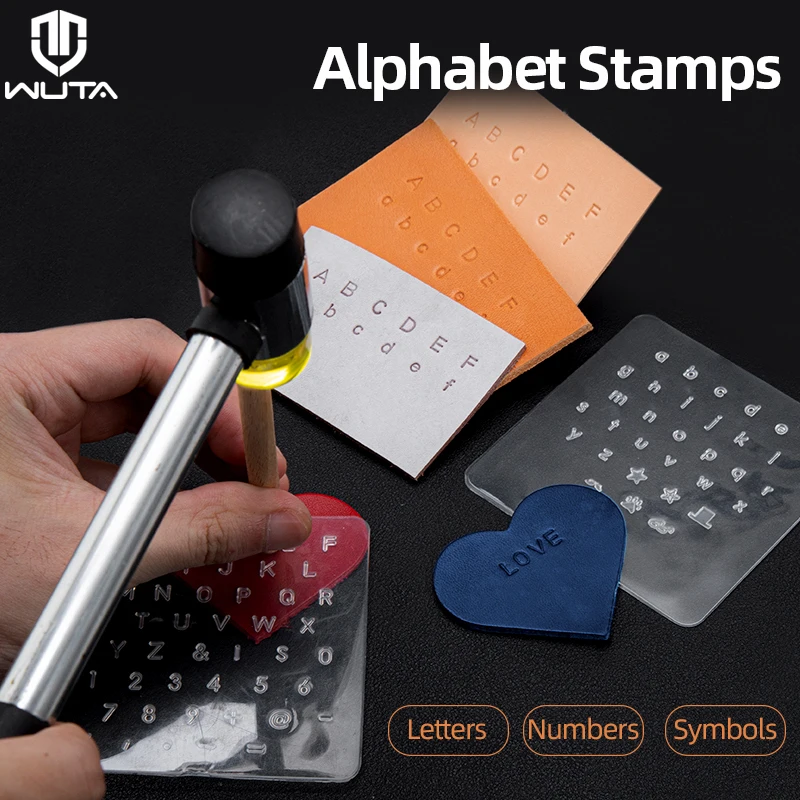Leather Stamping Capital Lowercase Alphabet Numbers Stamp Set 3 Pcs Plastic Letter Name Tools For Leather Paper Rubber