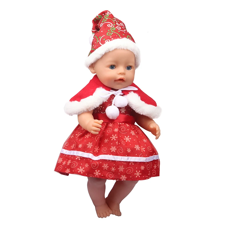43 Cm Baby New Born Doll Clothes Wool Cute Santa Claus, Tree, Elk Christmas Clothes Suit For American 18 Inch Girl Doll Toy Gift