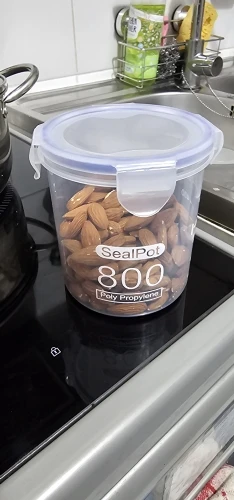 4Pcs Sealed Storage Box Transparent Kitchen Food Grain Organizer Storage Tank Plastic Large capacity Moisture-proof Sealed Jars photo review