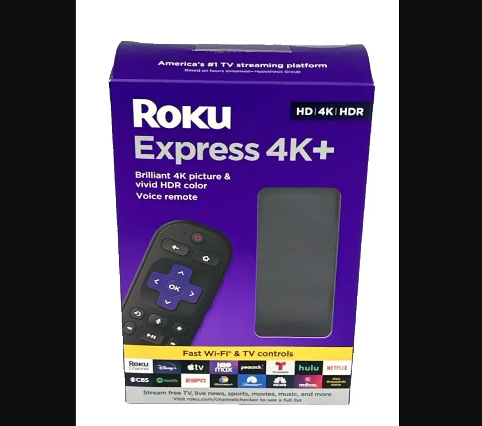 Roku Express Streaming Device 4K HDR Voice Remote Free & Live TV 4K