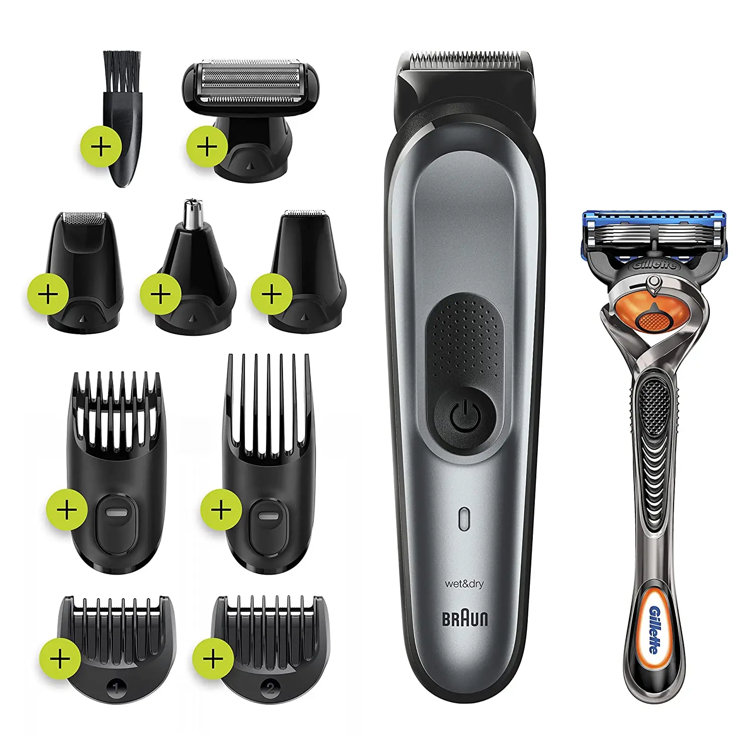 Braun Hair Clippers for Men, MGK7221 10-in-1 Body Grooming Kit, Beard, Ear and Nose Trimmer, Body Groomer and Hair Clipper,Black