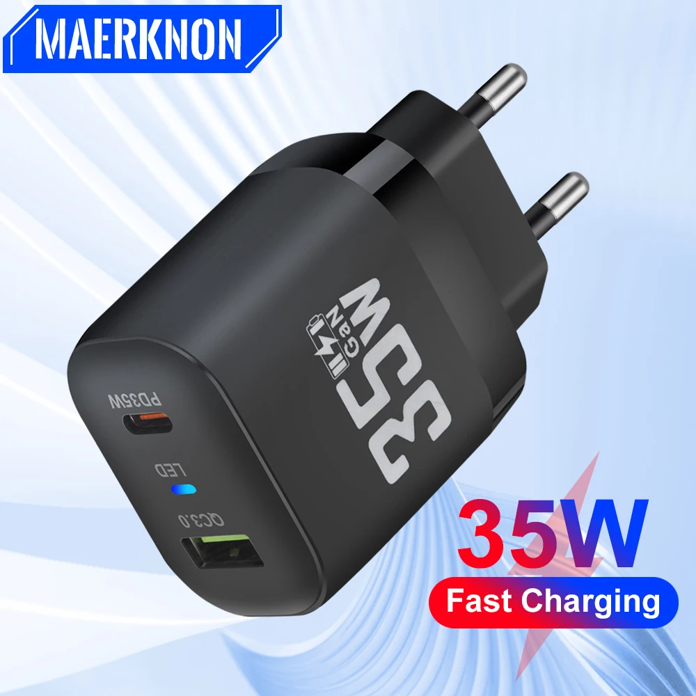 35W USB Charger power charger cellphone adapter power adapter LED Type C Charger Fast Charging Adapter For Macbook Tablet Samsung Xiaomi iPhone15 Mobile Phone Adapter