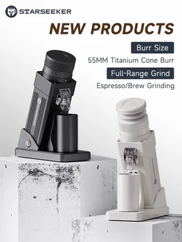 STARSEEKER E55Pro Electric Coffee Grinder 55MM Titanium Cone Burr Stepless Adjustment Espresso Brew Coffee Bean Grinder Black 1
