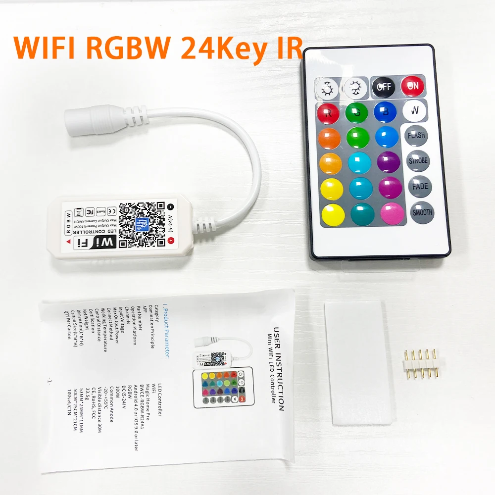 コントローラー付きLEDストリップライト,Bluetooth付き,12V,24V,wifi,Android,iOS,アプリ,マジックホーム互換 -  AliExpress ミニ RGB RGBW コントローラ DC5-24V LED ストリップライトパネルライトタイミング機能 1600 万色スマートフォ