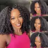 250% Kinky Curly V Part Wig Human Hair No Leave Out Upgrade Deep Wave Curly V Shape Wig No Glue Clip In Half Wig For Women 4