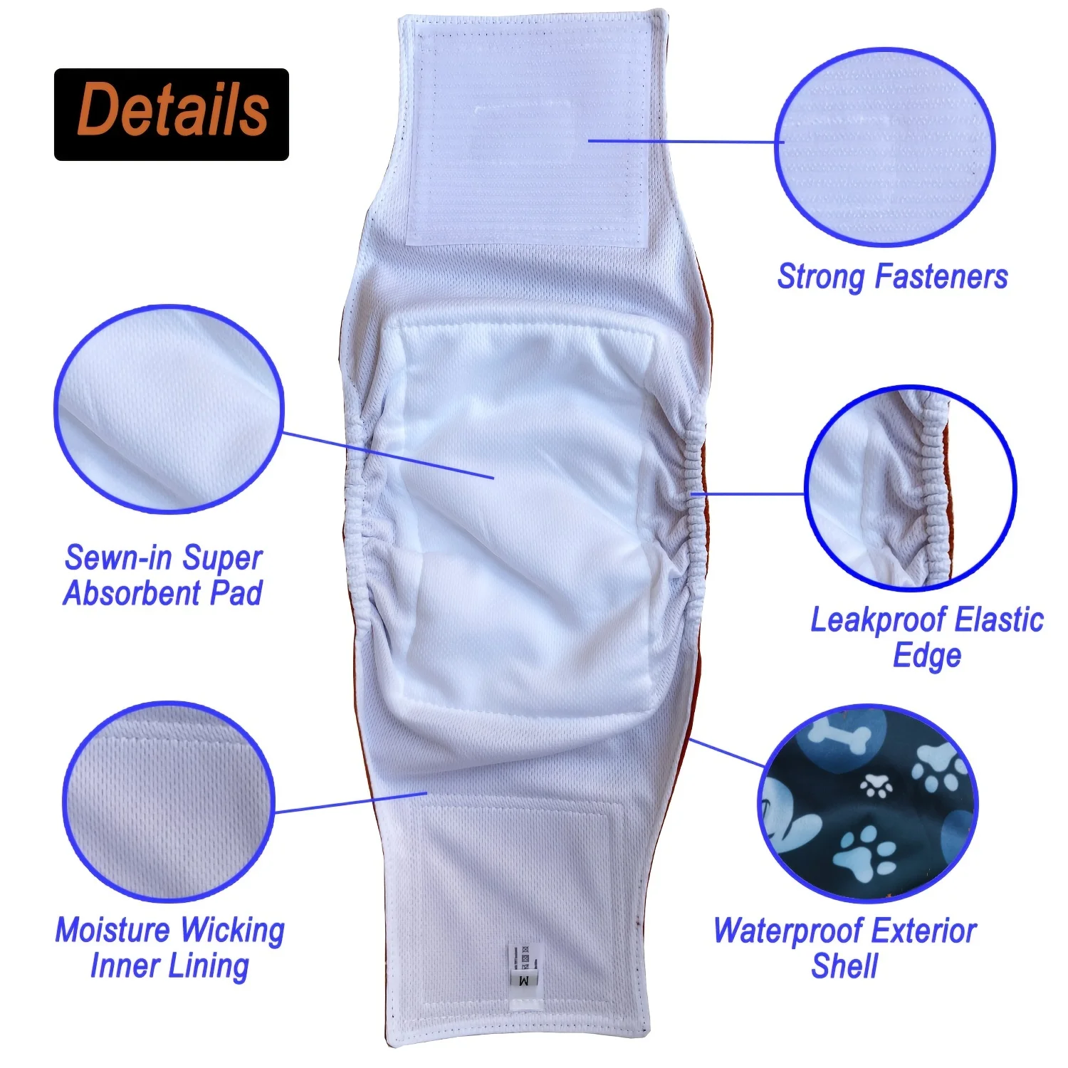 1PC Washable Male Dogs Diaper Cute Cartoon Animal Print Nappy Belly Band Wrap Reusable Pet Sanitary Pants Leak Proof Diapers dog diapers pet diapers dog nappies