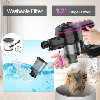 INSE N5T Cordless Vacuum Cleaner, 25Kpa 1.2L Large Dustbin, 6 in 1 Handheld Vacuum for Household Cleaning 5