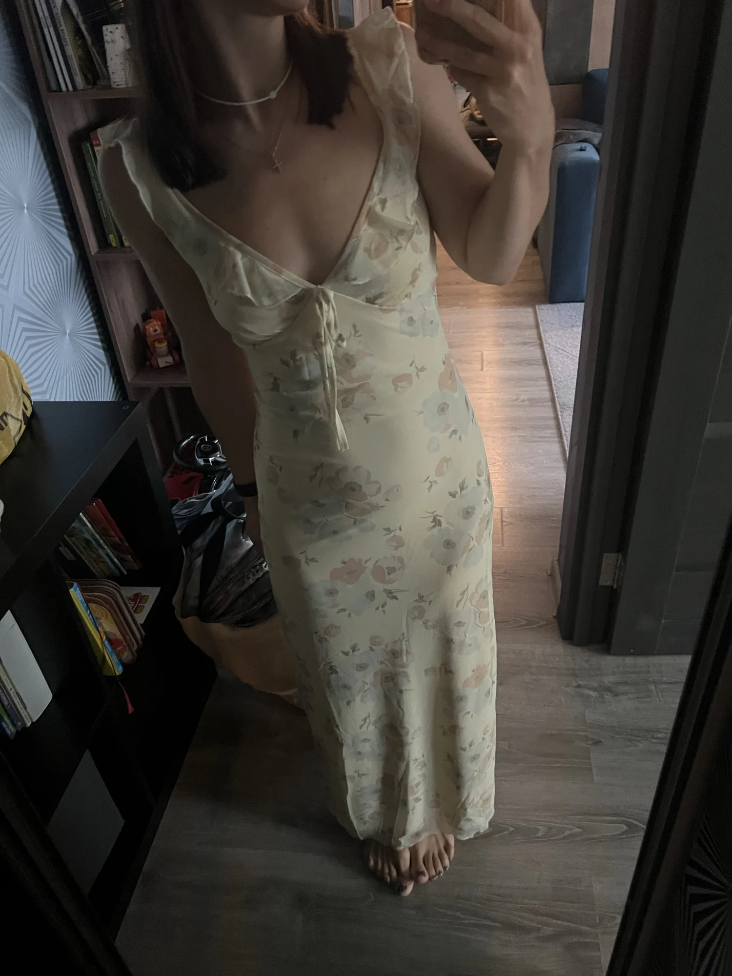 Cryptographic Summer Floral Print Plunge Maxi Dress photo review