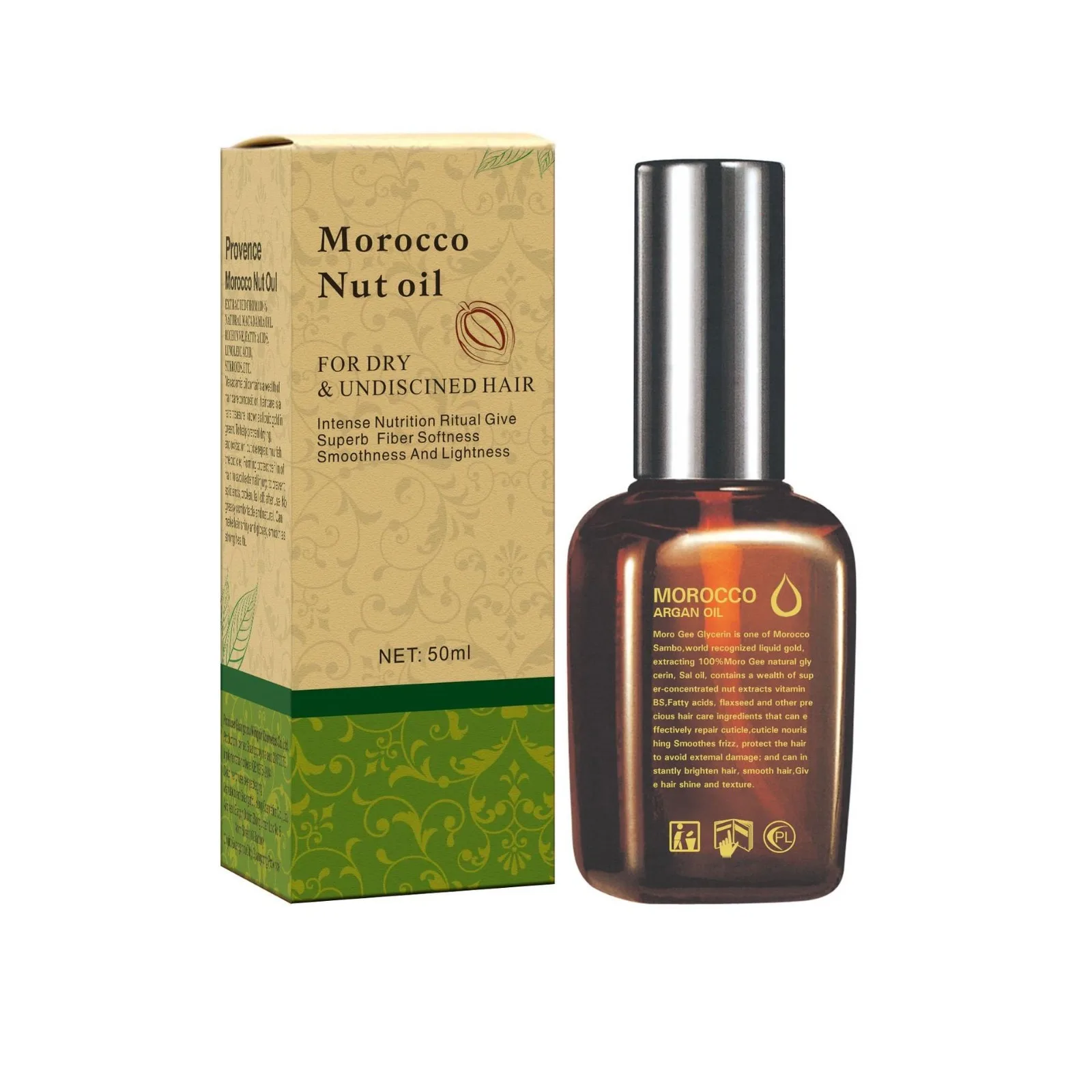 Aceite capilar multiusos de argán, hidratante y reparador de daños por sequedad, 50 ml