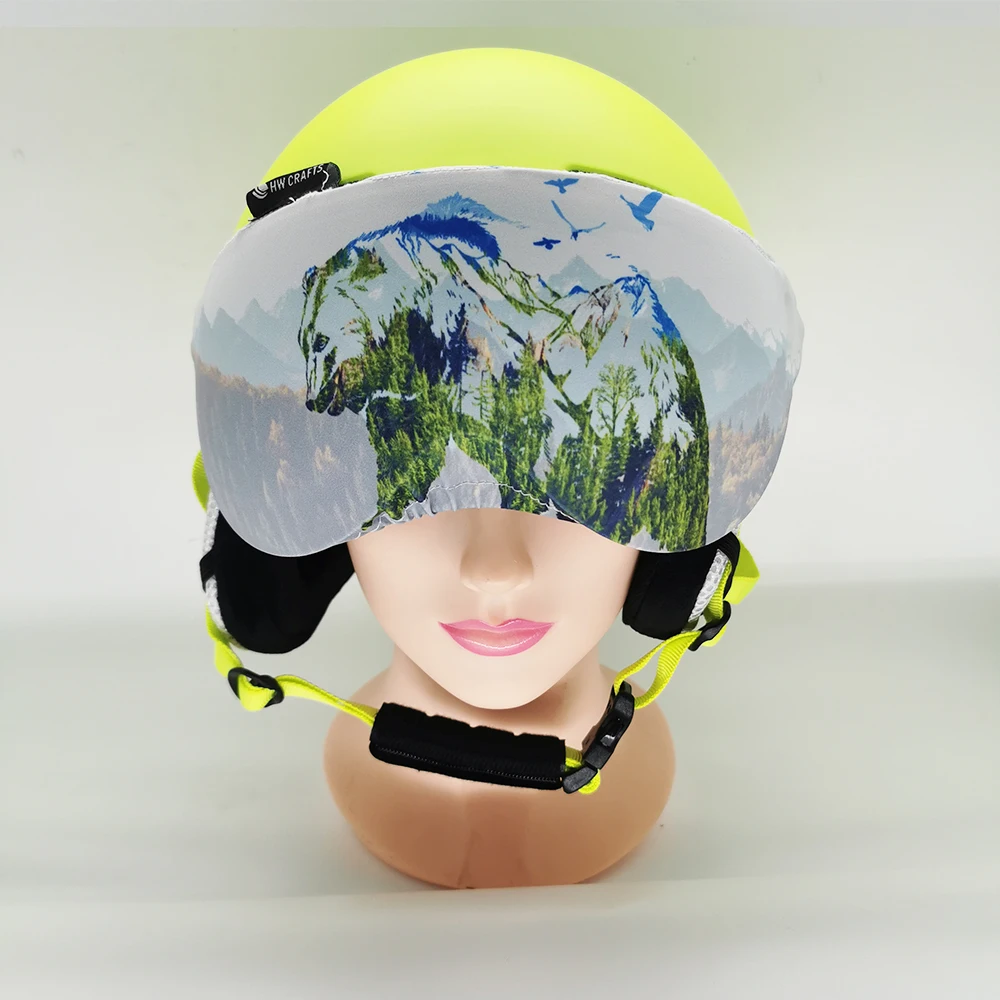 Professional Soft Ski Helmet Visor Cover Variety Designs Stretchy Snow Helmet Visor Sock 3