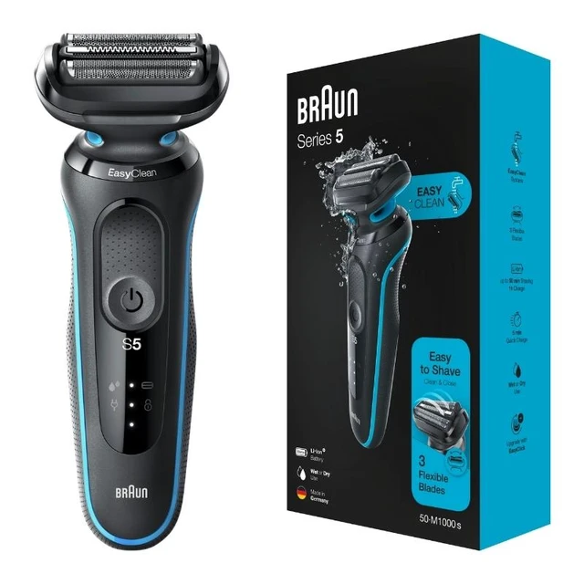 Braun Electric Shaver Series 5 Razor Wet Dry Beard Trimmer 3 Flexible  Blades Washable Waterproof Cordless 50 M1000s Blue For Men - Electric  Shavers - AliExpress