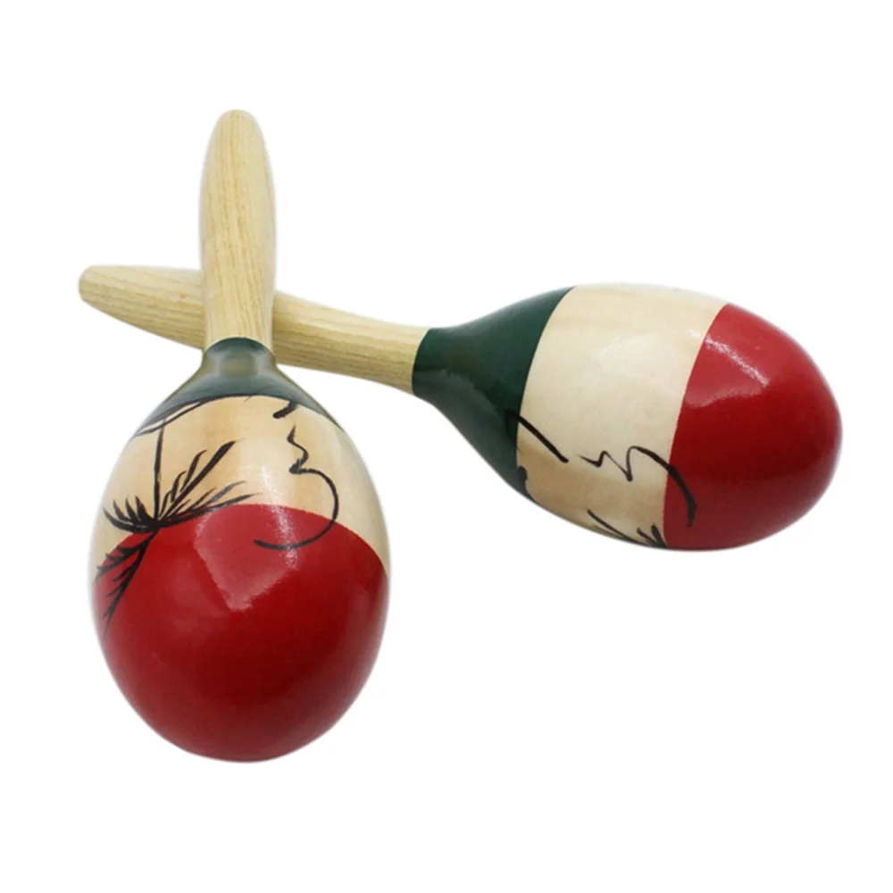 Eabdice 10 Stuks Houten Maracas Rammelaars, Mini