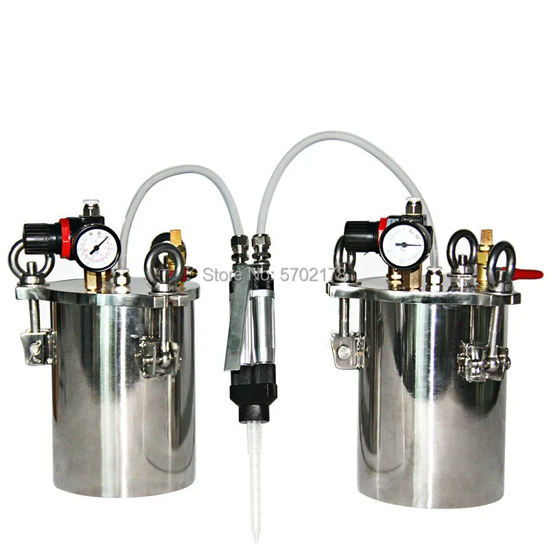 BY-10AB Manual Large Flow Glue Filling Machine Two-component Dispensing Valve With 4L Pressure Tank 50pcs 10ml 20ml 30ml 50ml 100ml squeeze bottle empty pe plastic paint applicator dispensing bottle with nozzle glue container