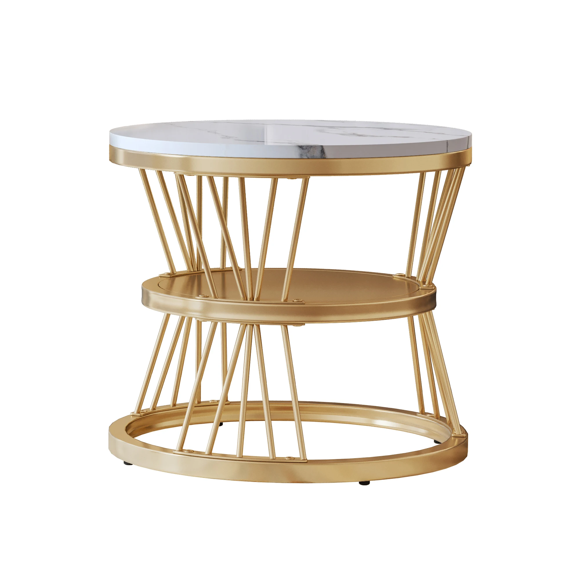 Rosahqnda 2er Set Couchtische 70*45cm, Tisch 45*40cm mit weißer Platte und schwarzer Beinauflage – Detail 19