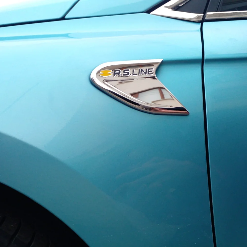 Emblema RS Line Metallico 3D Per Auto - Adesivo Decorativo Bagagliaio | Nero - 7