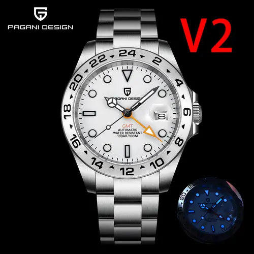 PAGANI DESIGN 2026 New Automatic Machinery Men's Watch GMT DG5833 Stainless Steel sapphire crystal 10Bar Waterproof reloj hombre - Image 3