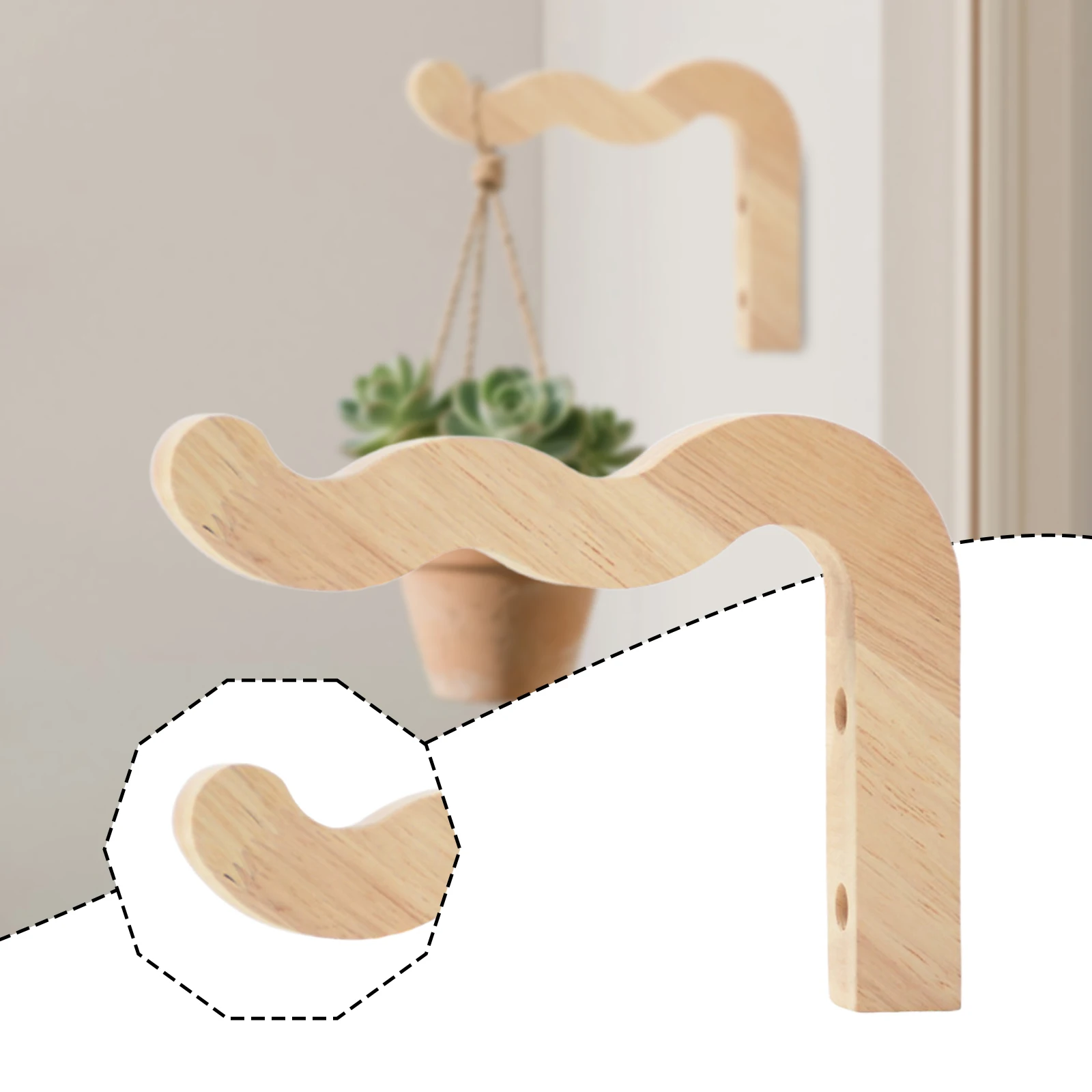 Description Picture 4 of itemPlant Hanger Farmhouse Sturdy Bracket Flower Basket Hanger Wall Mount for Light Planter Pot Wind Chime Macrame Garden Decoration