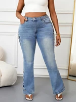 Plus Size High Waist Curvy Fit Vintage Stretch Denim Jeans