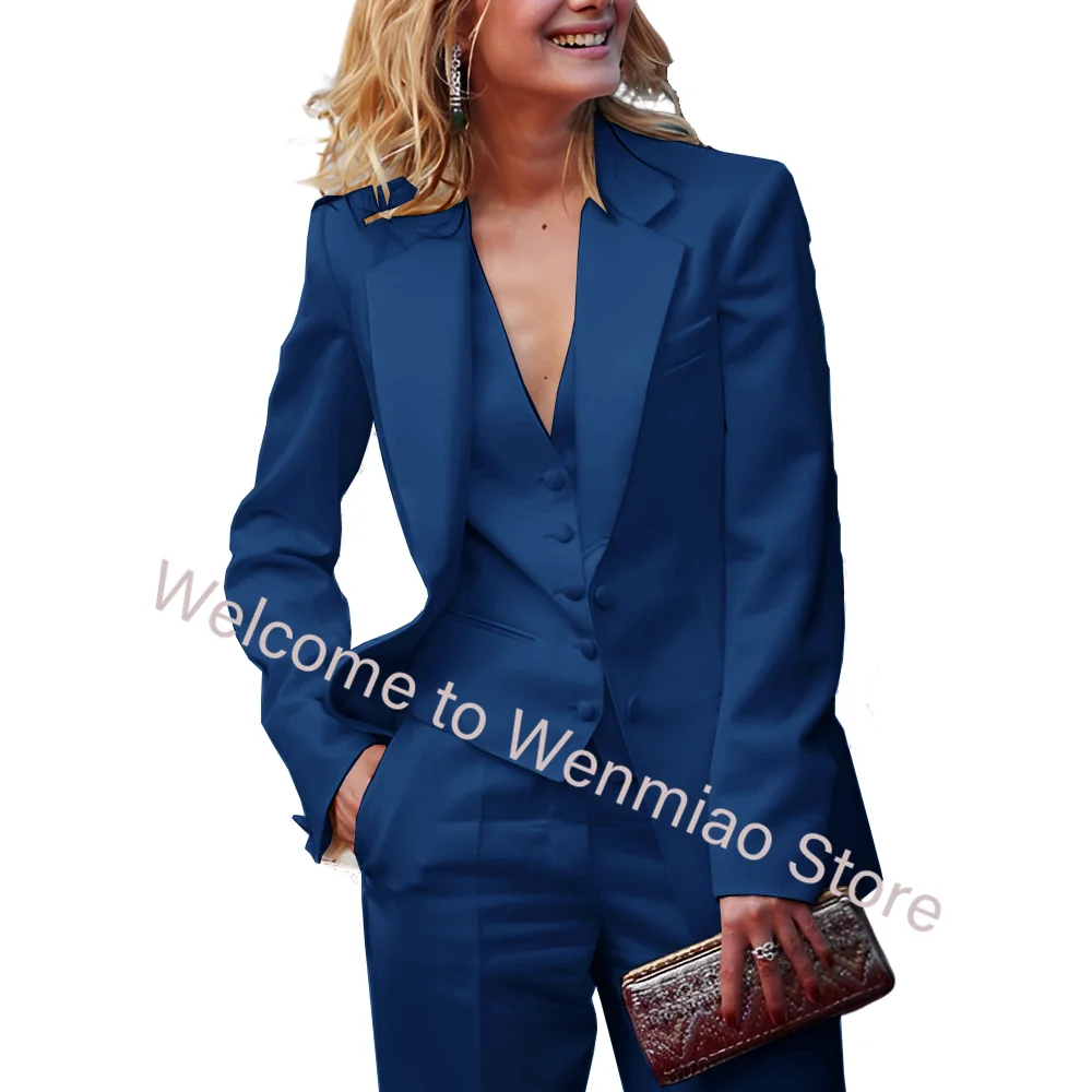 Business Women's Suit Blazer Pants and Vest 3-piece Set Formal Party Outfit Ladies Office Work Wear