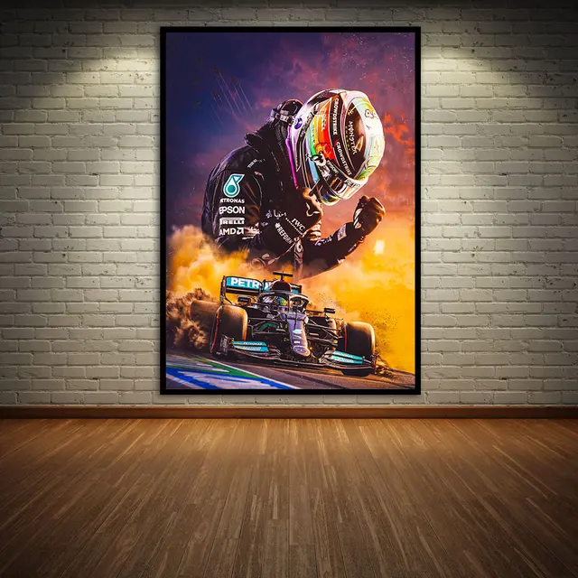 THAELY Lewis Hamilton F1 Car Poster Art Wall Decor Canvas Painting Wall Art  Poster for Bedroom Living Room Decor 12x18inch(30x45cm) Unframe-style