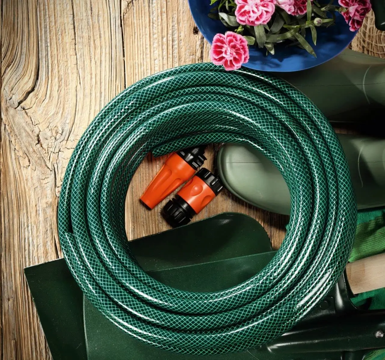 Manguera De Riego Poppstar 50m - PVC 3 Capas, 19mm Interior, 7 Bar Presión, Flexible Y Resistente UV
