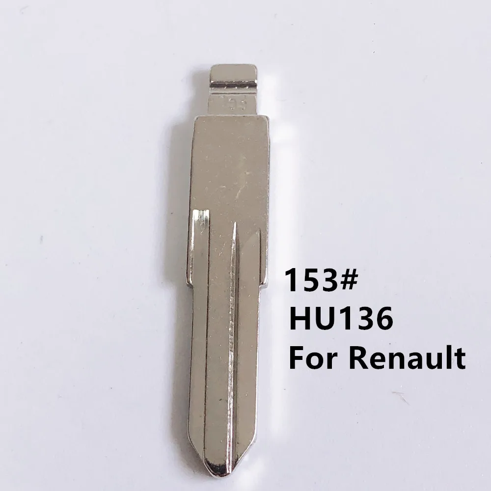 10pcs/lot #153 Uncut Flip KD Remote Key Blade VVDI Blank lishi HU136 For Renault Megan Dacia Clio Duster Replacement Key