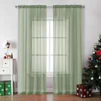 **84-Inch Bedroom Curtains, 2 Panels, Lightweight Transparent Design, Ideal for Study, Living, or Guest Rooms, Sage Green** 1