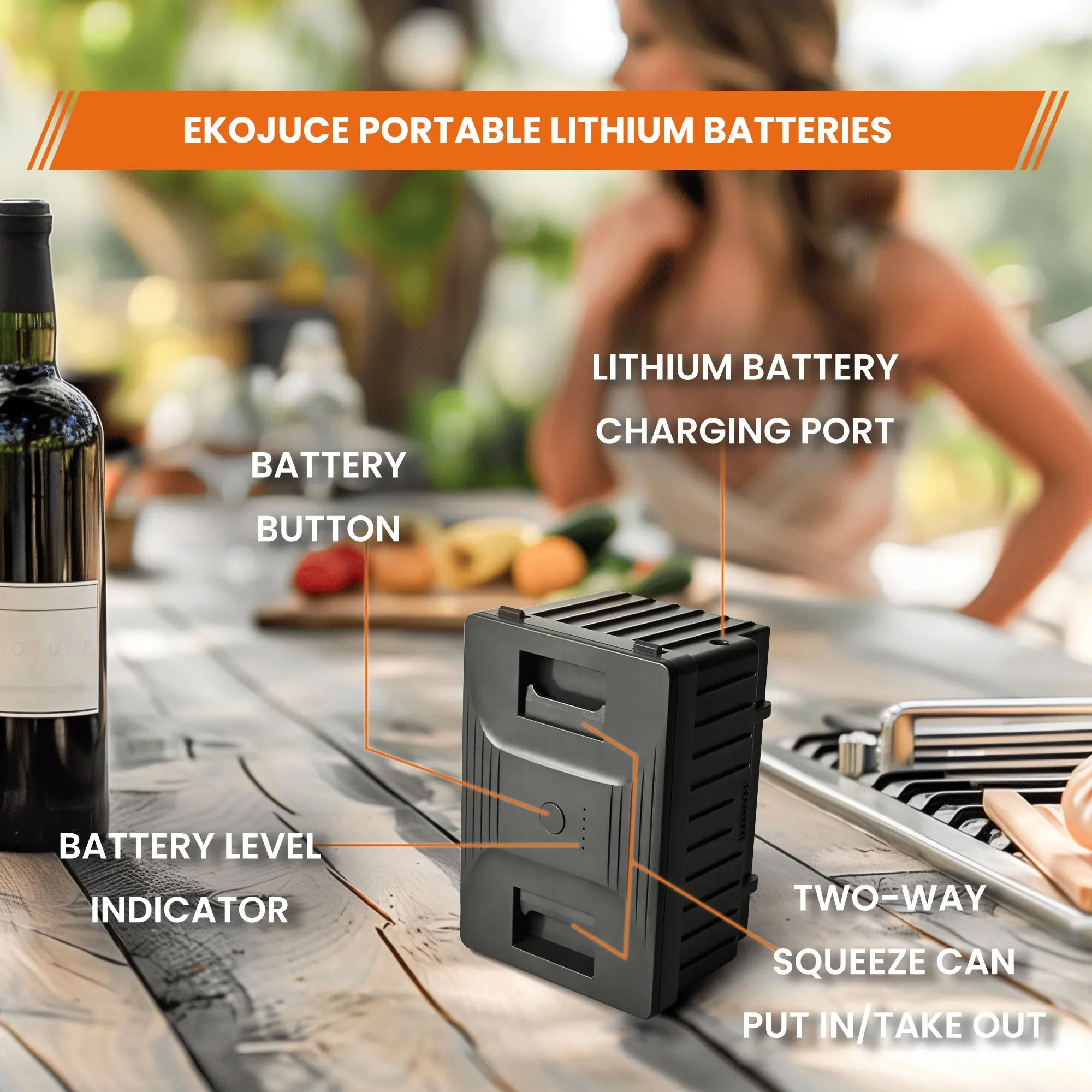 Car Refrigerator Battery 12/24V DC and 120～240V AC Portable Fridge Battery 4.9 in W 2.8 in H