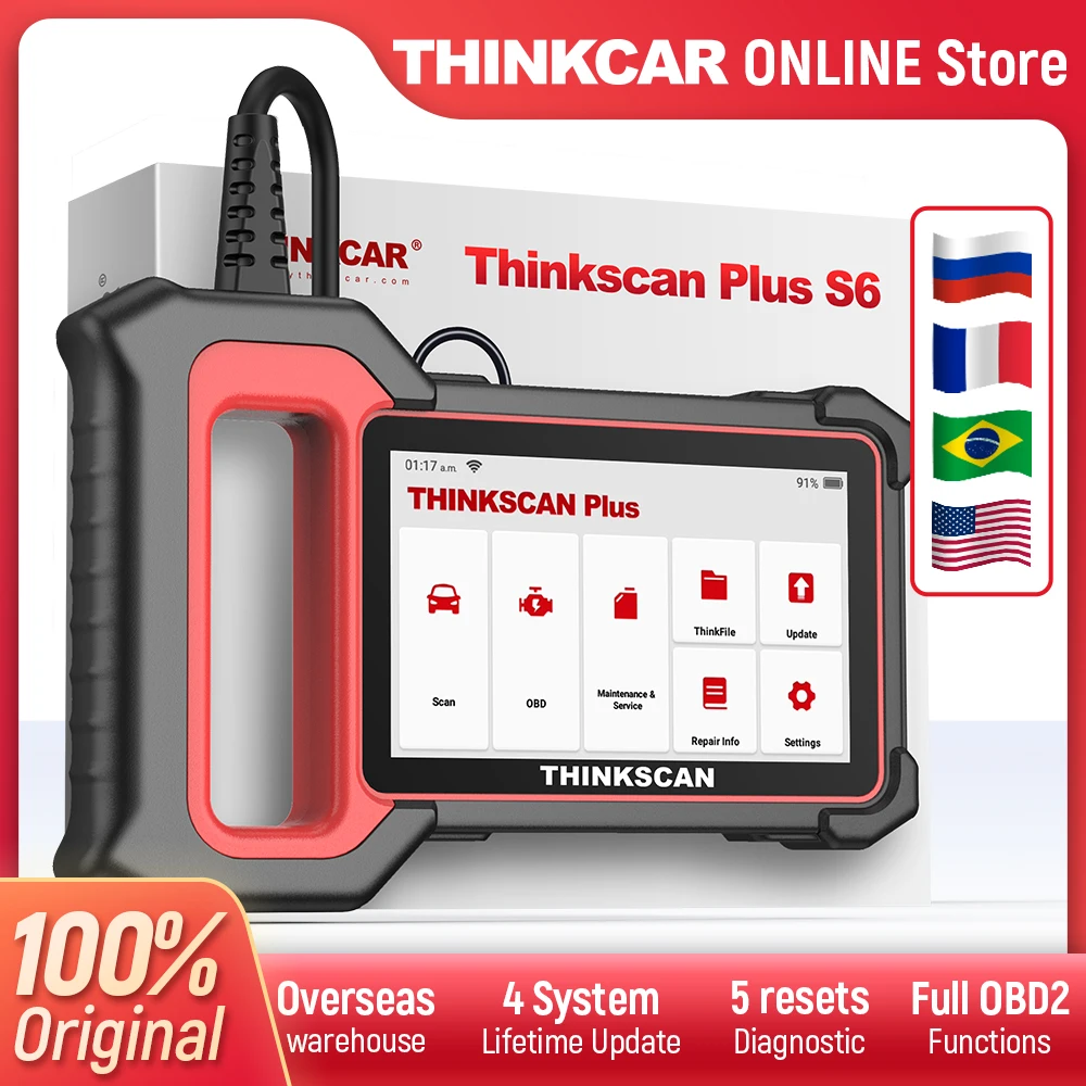 THINKCAR Thinkscan Plus S7 Automotive Diagnostic Scan Tool OBD2 Scanner 7  Systems Free 5 Reset Services Automotive Scanner EOBD OBD Code Reader Auto  Analyzer 12V Car Auto VIN Live Data 