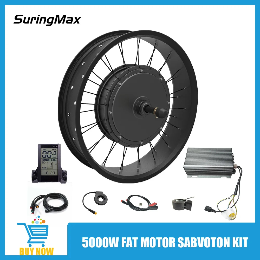 Electric Fat Motor Kit with LCD Display, 20" Snow Bike Conversion Set, Sabvoton Controller, 20X4 Ebike Hub Motor, 72V 5000w