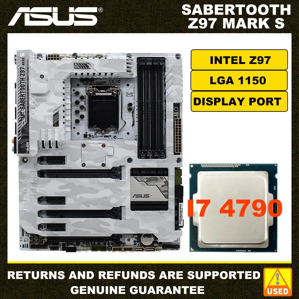 ASUS Motherboard CPU Set SABERTOOTH Z97 MARK S i7 4790 LGA 1150 Set