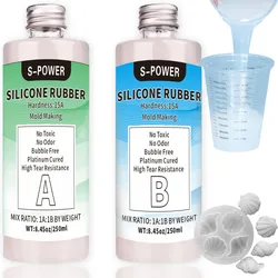 Translucent Clear Silicone Rubber for Mold Making - Easy 1:1 Mixing Ratio for DIY Projects (Translucent Clear)