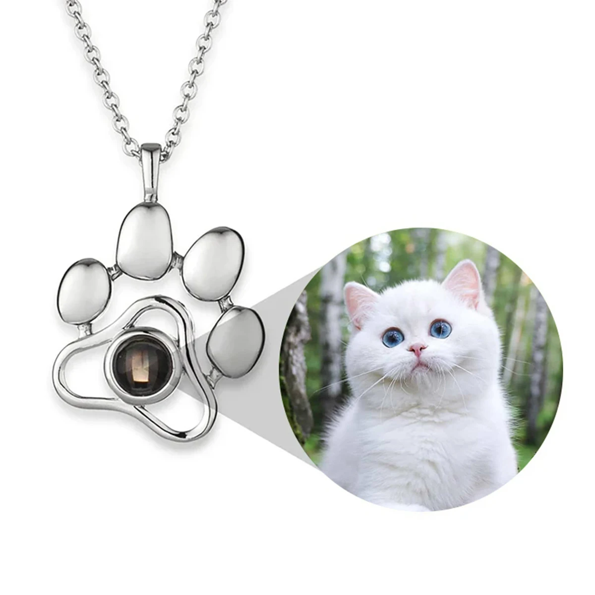 Personalized Projection Pet Photo necklace Personalized Dog necklace Custom Cat necklace Pet Memorial Gift Pet Chain