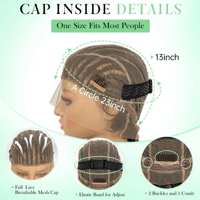 114152-947c16.jpg Perruque tressée courte en dentelle complète de 8 pouces, style BOB, perruque synthétique courte tressée en boîte, perruque en fibre résistante à la chaleur