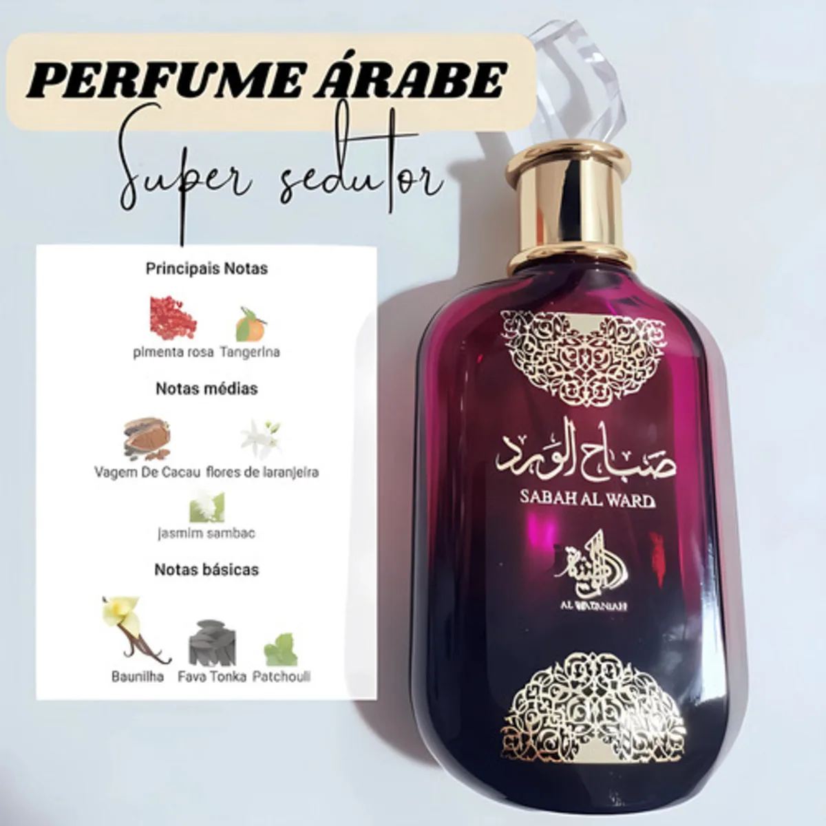 Perfume Árabe  Sabah Al Ward EDP Oriental Floral Original 5ml 15ml 100ml 3