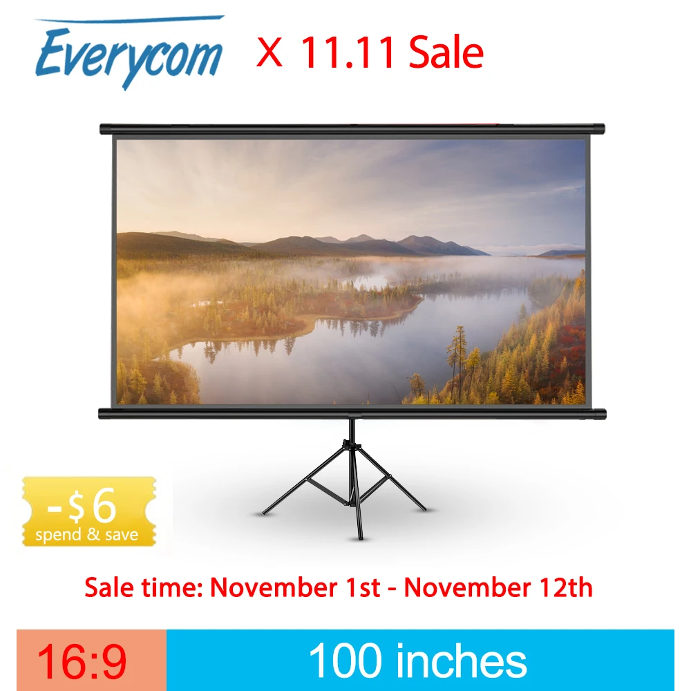 Projector Portable Screen 169 72 84 100 Inches ,with Bracket