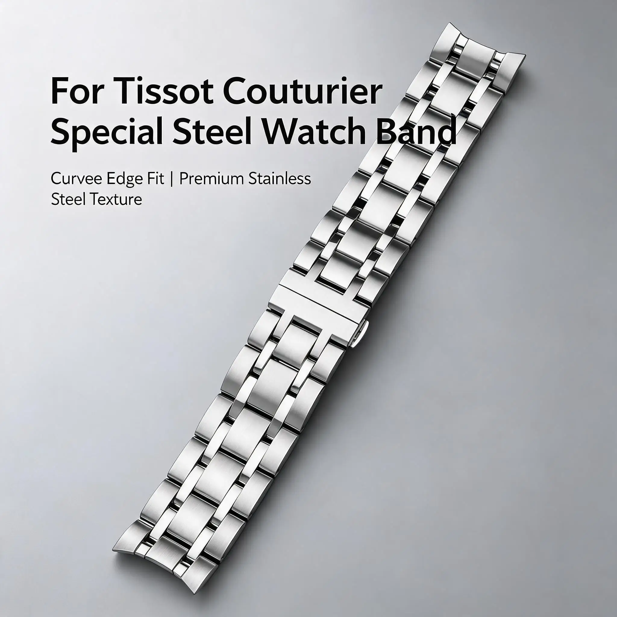 Luxurious Metal Watch Bracelet with Dedicated Curved Ends - Stylish Design