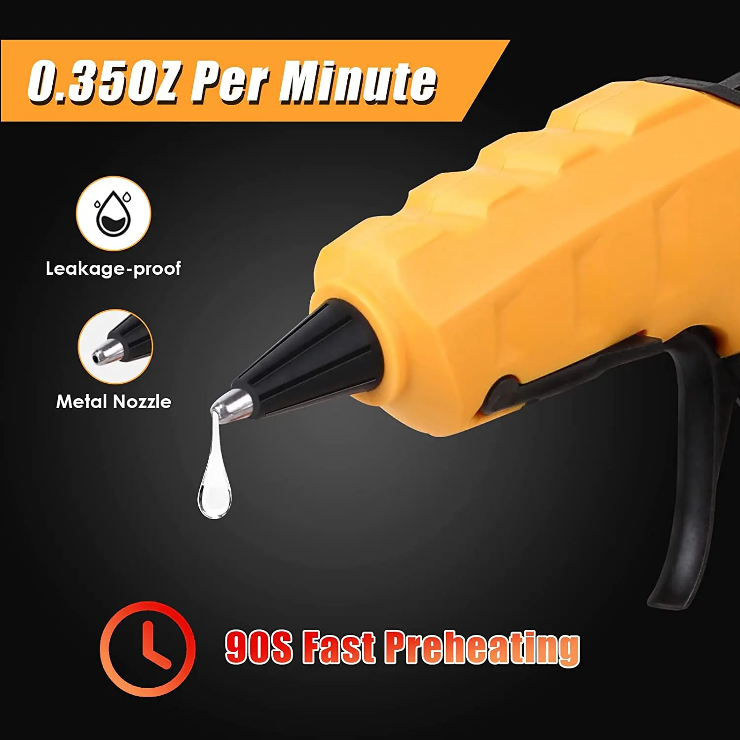 7mm Cordless Hot Glue Gun Compatible with Dewalt 18V 20V MAX Battery Full Size DIY Repair Tool Christmas Gifts(tool only) 3