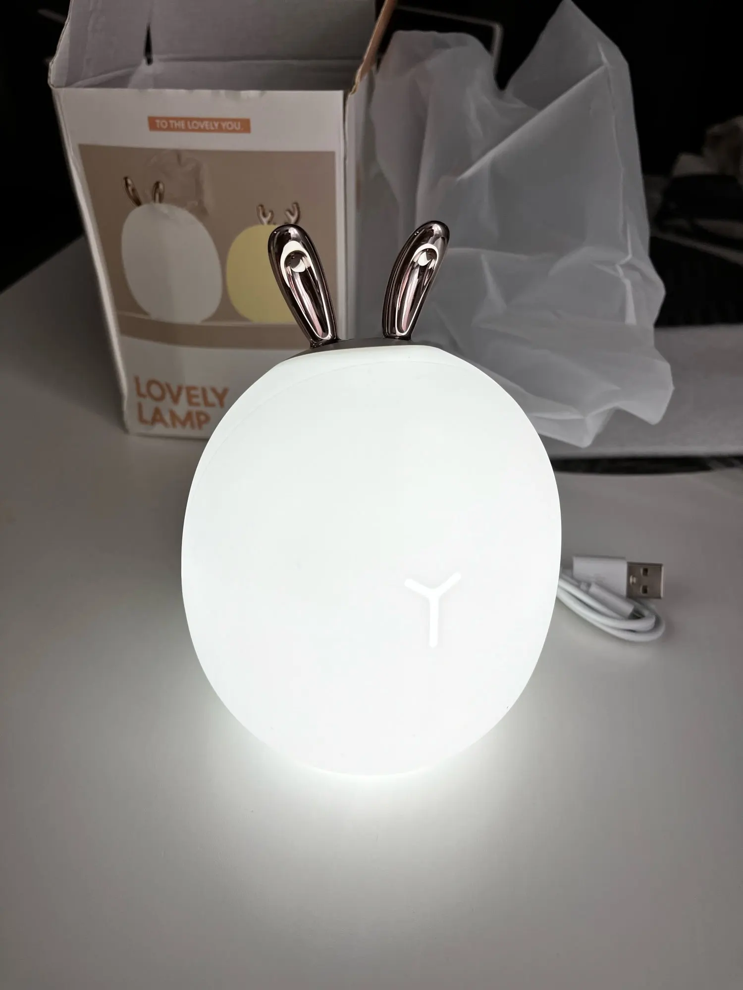 Lamp Rabbit Charging Environmental Friendly Soft Silicone USB Eye Care Night Light Cute Child Bedside Table photo review