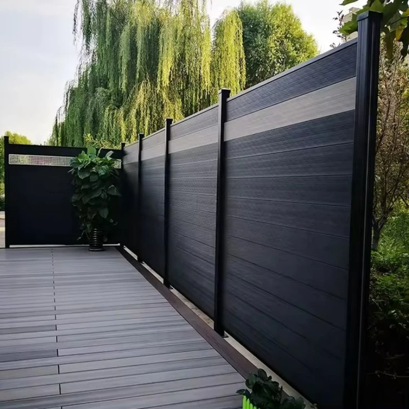 6ft X 6ft WPC fence x 5 sets Black Wood Plastic Composite WPC Fence Panels for Garden Privacy and Security