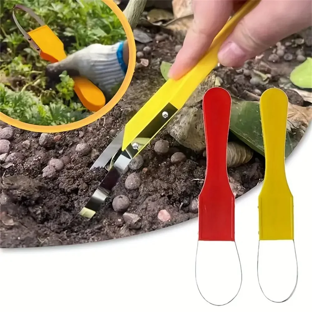 Hand Loop Weeder Manual Cut Weed Roots Metal Sharp Blade Weed Remover Plastic Handle Ring Weeder Yard Lawn Planting 1PC