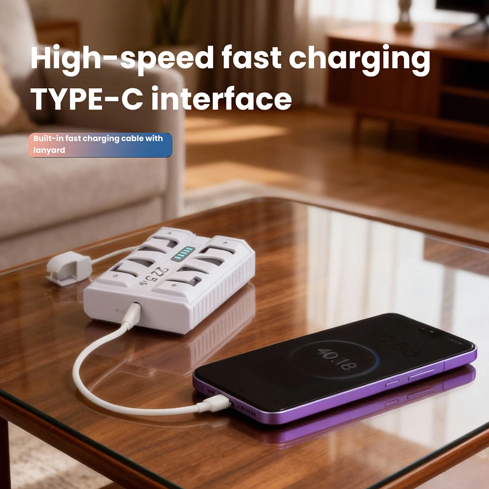 2×21700 배터리 케이스, 22.5W 고속 충전 DIY 보조배터리 키트, 원클릭 배터리 교체 지원