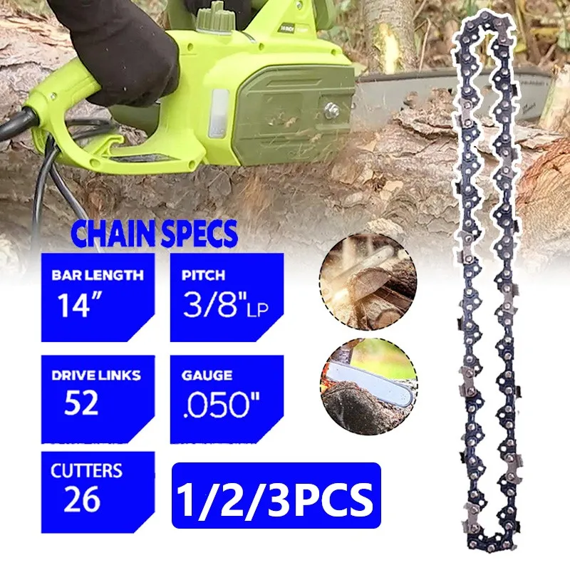 Chainsaw Chain 1/2/3x 14 Inch 3/8"LP 0.050" Gauge 52DL For Woodworking