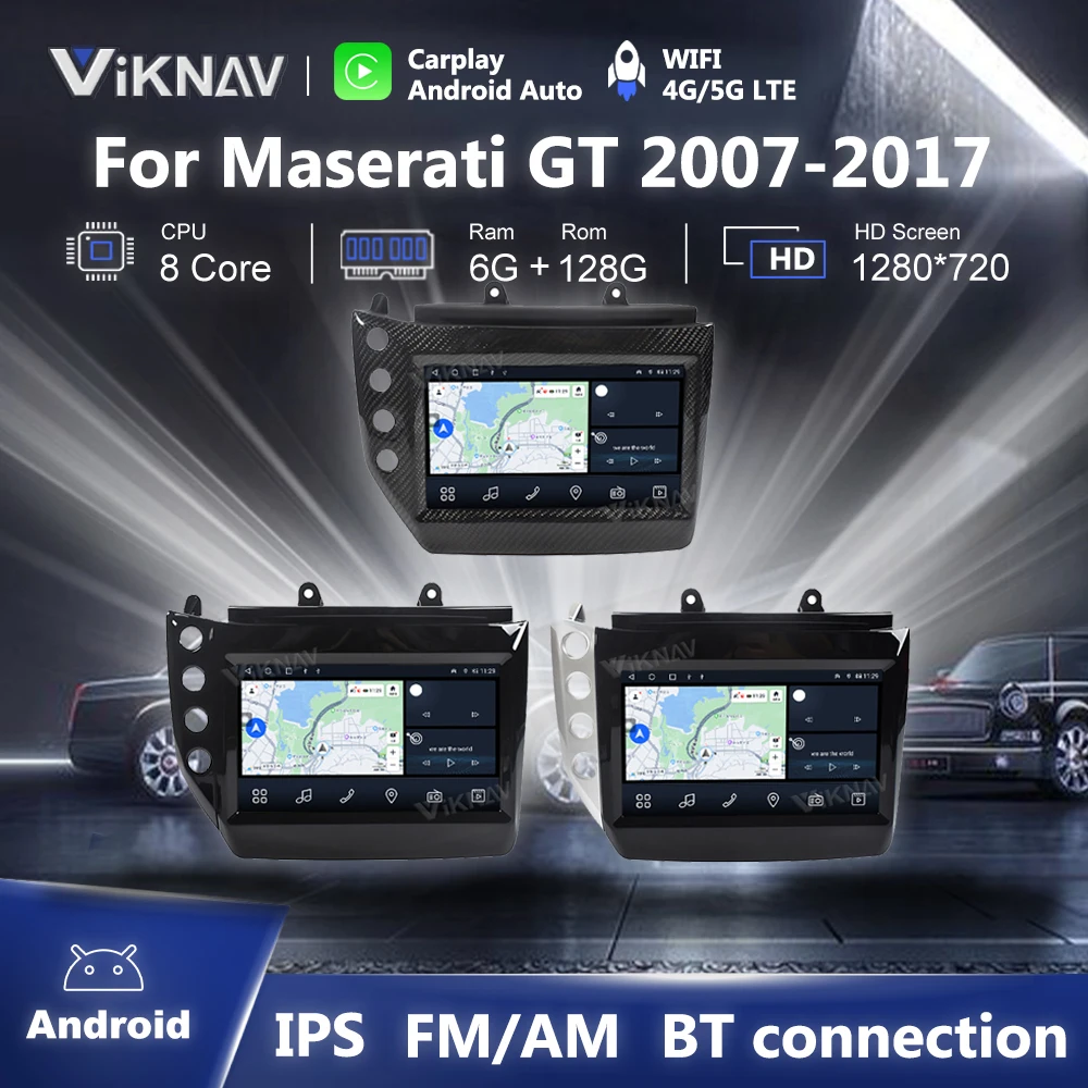 

LHD RHD Dual Screen For Maserati GT 2007-2017 Android Car Radio AC Panel Multimedia Player GPS Navigation Carplay Head Unit