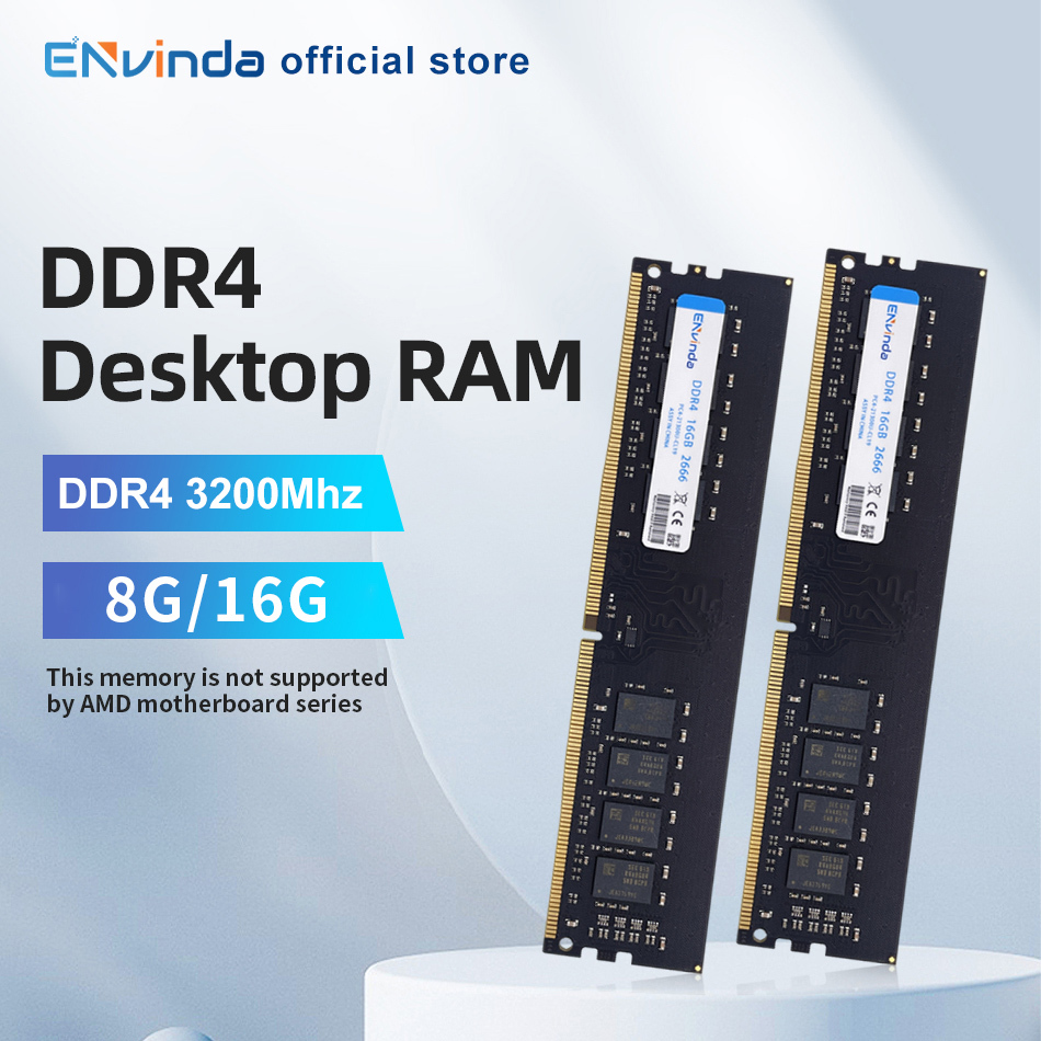 ENVINDA DDR4 PC RAM Memoria 8GB 16GB 3200MHz DIMM Desktop Computer Memory Rams No Support AMD Motherboard