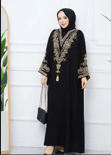 Sultan Viskon Elbise Menskuman Uzun Abaya Kaddain N Dubai Trt.K Muslimykda2Z Sslam Giyim Bunyauk